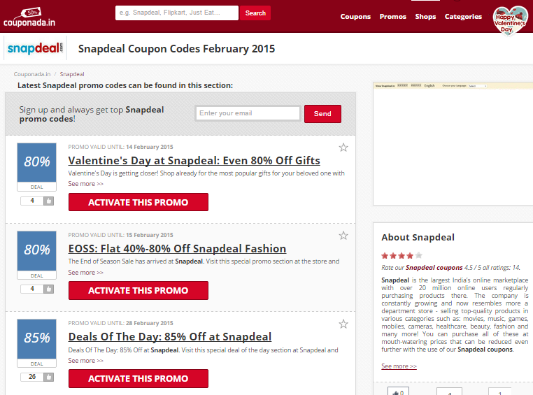 SnapDeal Coupons For Automobiles/Car Accessories